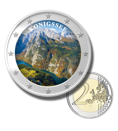 2 Euro Coloured Coin Alpine Lake - Königssee