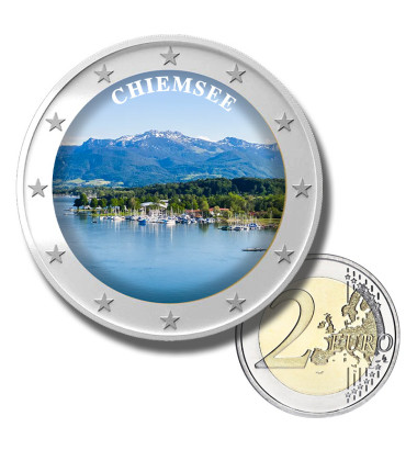 2 Euro Coloured Coin Pre-Alpine Lake - Chiemsee