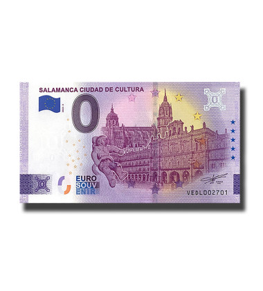 0 Euro Souvenir Banknote Salamanca Ciudad de Cultura Spain VEDL 2022-2