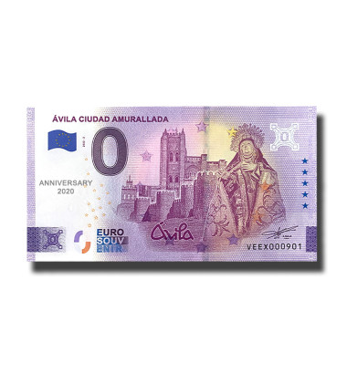 Anniversary 0 Euro Souvenir Banknote Avila Ciudad Amurallada Spain VEEX 2022-2