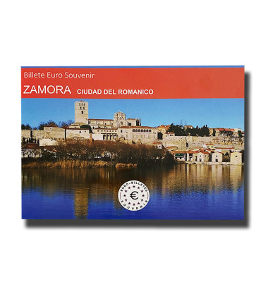 0 Euro Souvenir Banknote Zamora Ciudad Del Romanico Spain VECG 2019-1 with Colour Stamp In Official Folder