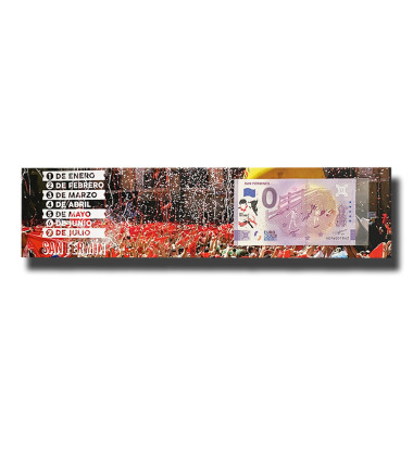 0 Euro Souvenir Banknote San Fermines 2023 Spain VEFW 2021-1 with Colour Stamp In Official Folder