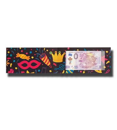 0 Euro Souvenir Banknote Carnival De Tenerife Spain VEEY 2021-1 with Colour Stamp In Official Folder