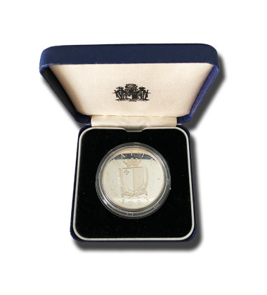 1993 MALTA 430 YEARS DEFENCE OF CHRISTIAN EUROPE LM 5 SILVER COIN PROOF