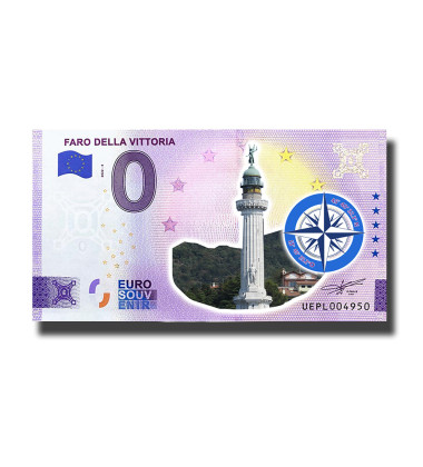 0 Euro Souvenir Banknote Faro Della Vittoria Colour France UEPL 2022-4