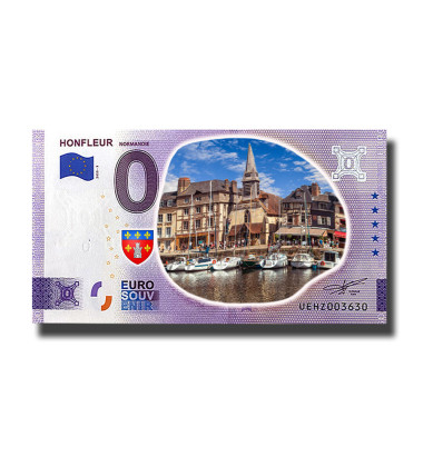 0 Euro Souvenir Banknote Honfleur Normandie Colour France UEHZ 2023-3