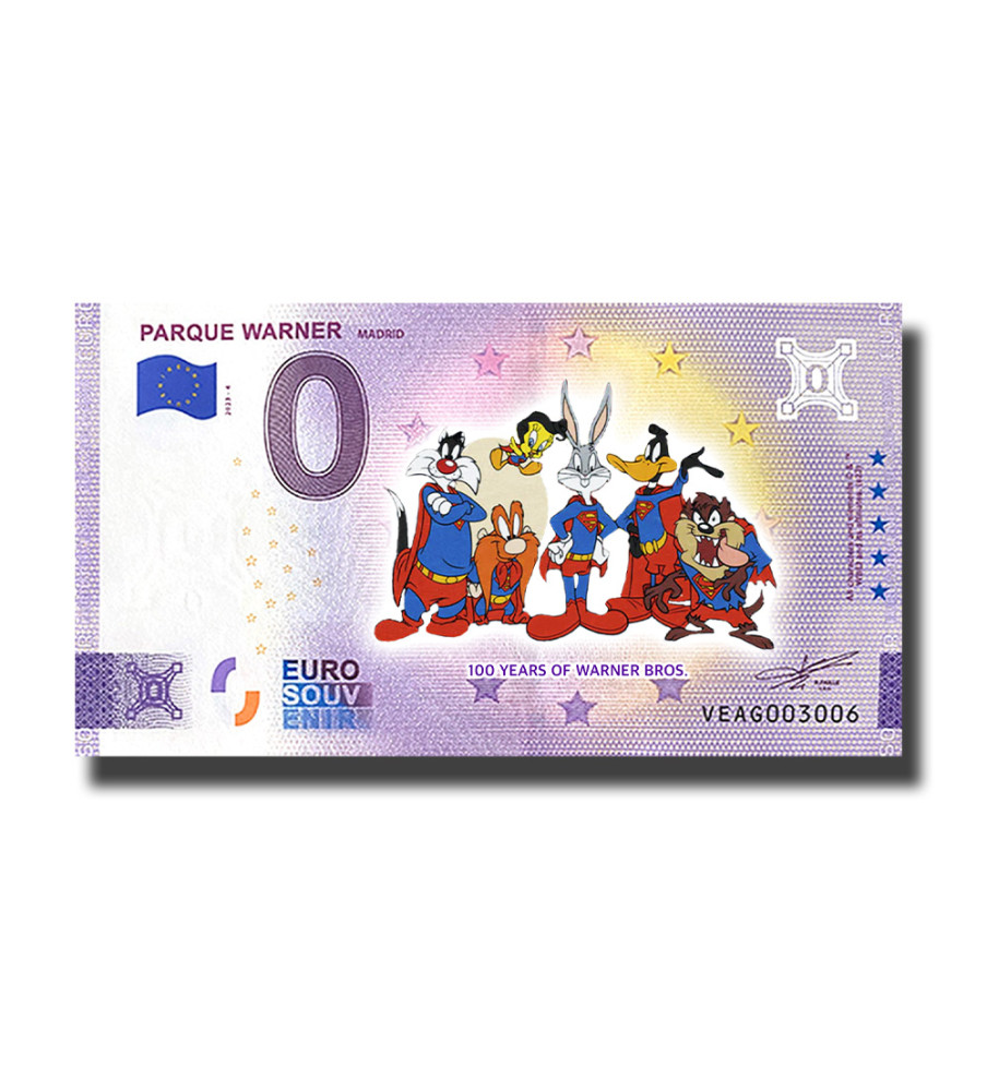 0 Euro Souvenir Banknote Parque Warner Madrid Bugs Bunny Colour Spain VEAG 2023-4