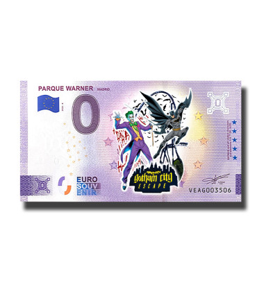 0 Euro Souvenir Banknote Parque Warner Madrid Batman Colour Spain VEAG 2023-6