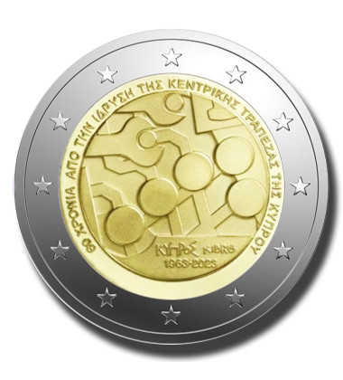 2023 Cyprus 60th Anniversary of Central Bank 2 Euro Coin