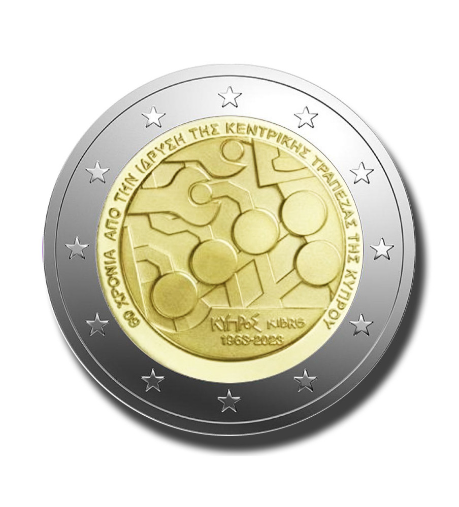 2023 Cyprus 60th Anniversary of Central Bank 2 Euro Coin