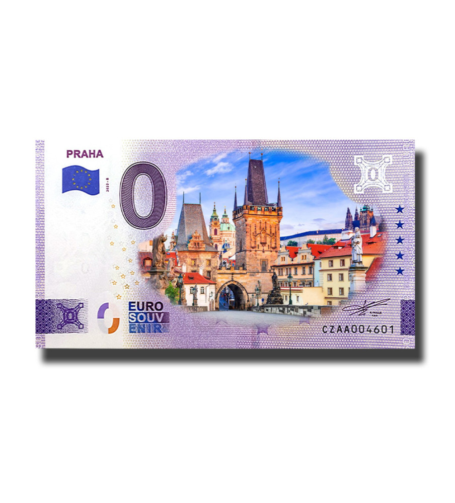 0 Euro Souvenir Banknote Praha Colour Czech Republic CZAA 2022-8