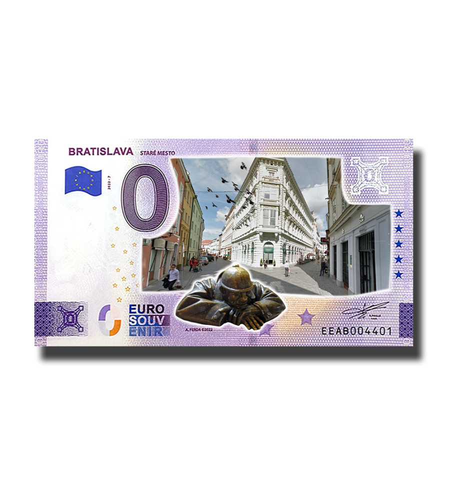 0 Euro Souvenir Banknote Bratislava Stare Mesto Colour Slovakia EEAB 2022-7