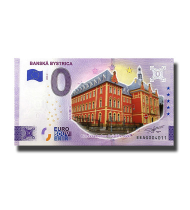 0 Euro Souvenir Banknote Banska Bystrica Colour Slovakia EEAG 2022-2