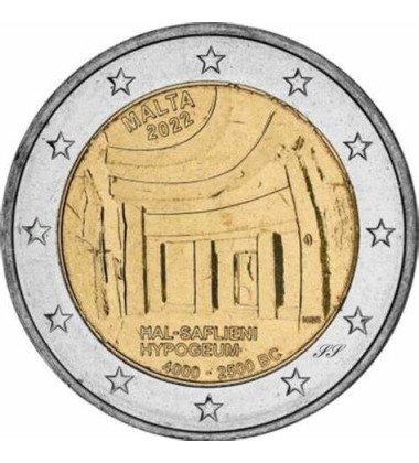 2022 Malta Hal Saflieni Hypogeum 2 Euro Coin Roll