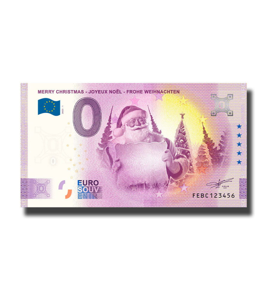 0 Euro Souvenir Banknote Merry Christmas - Joyeux Noel - Frohe Weihnachten Malta FEBC 2023-1