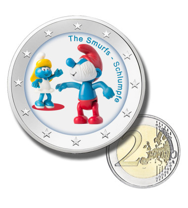 2 Euro Coloured Coin Set of 5 in Presentation Box - Cartoons