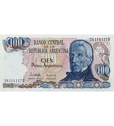 1984 Argentina 1 - 100 Pesos Gral San Martin - Set of 5 Banknotes Uncirculated