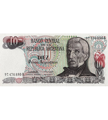 1984 Argentina 1 - 100 Pesos Gral San Martin - Set of 5 Banknotes Uncirculated