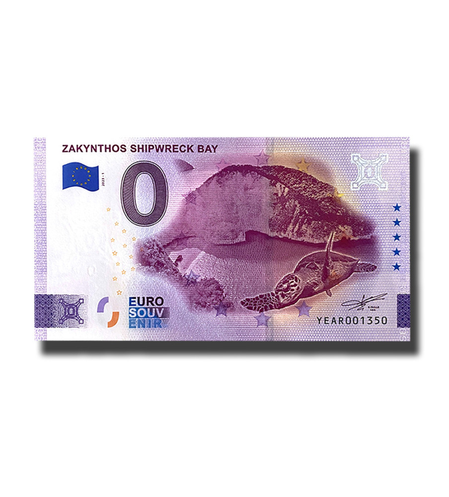 0 Euro Souvenir Banknote Zakynthos Shipwreck Bay Greece YEAR 2023-1