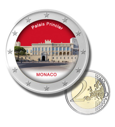 2 Euro Coloured Coin Set of 5 in Presentation Box - Monaco