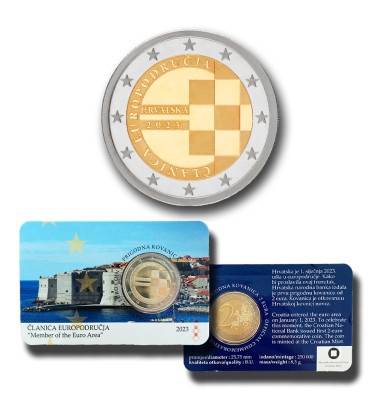 2023 Croatia Member Of Euro Area 2 Euro Coin Card