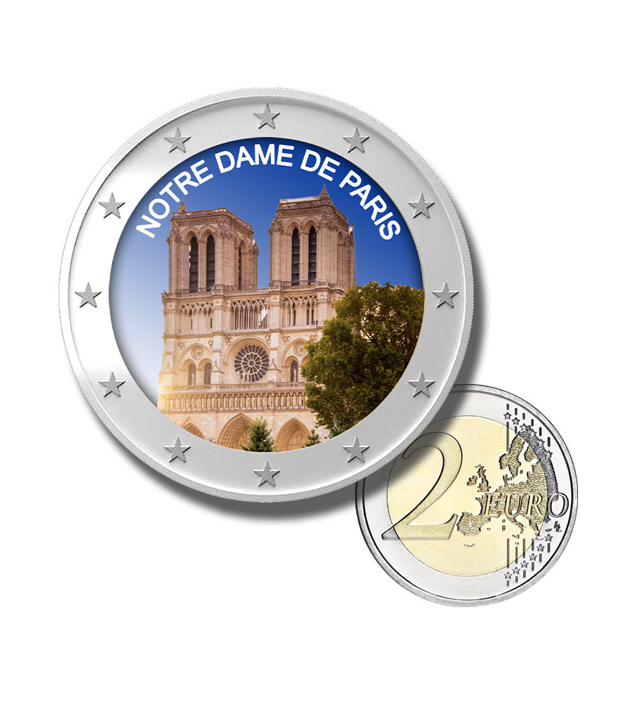 2 Euro Coloured Coin Notre-Dame de Paris - France