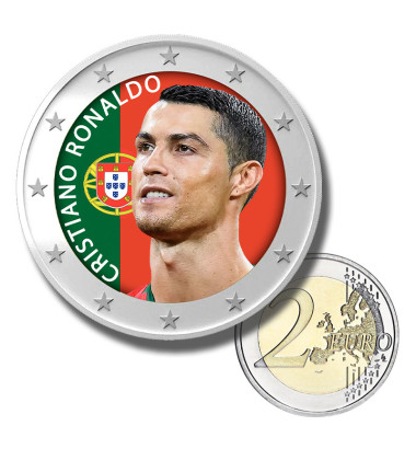 2 Euro Coloured Coin Set of 5 in Presentation Box - Football Stars