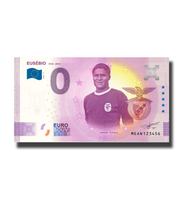 0 Euro Souvenir Banknote Eusebio 1942-2014 Portugal MEAN 2023-11