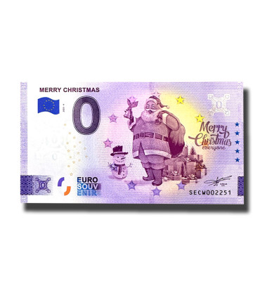 0 Euro Souvenir Banknote Merry Christmas Italy SECW 2023-4