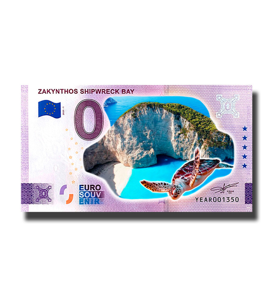 0 Euro Souvenir Banknote Zakynthos Shipwreck Bay Colour Greece YEAR 2023-1