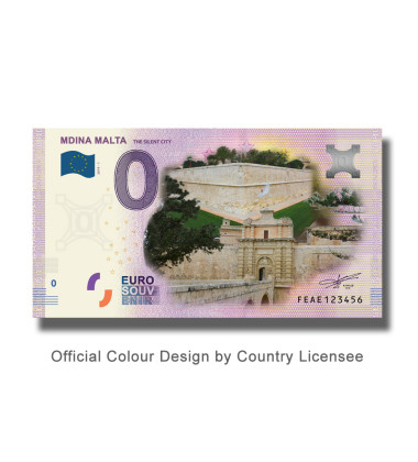 Malta Mdina Cathedral Euro Colour Coin & 2 Souvenir Banknotes Colour FEAE, FEAP - Set of 3