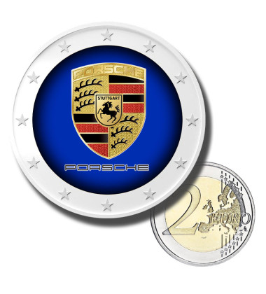 2 Euro Coloured Coin Set of 5 in Presentation Box - Car Brands 1