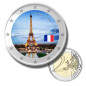 2 Euro Coloured Coin Set of 5 in Presentation Box - Paris Sights France