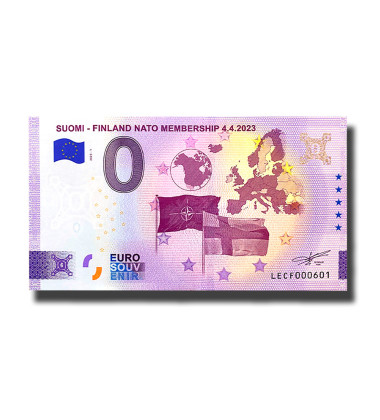 0 Euro Souvenir Banknote Suomi - Finland NATO Membership 4.4.2023 Finland LECF 2023-1