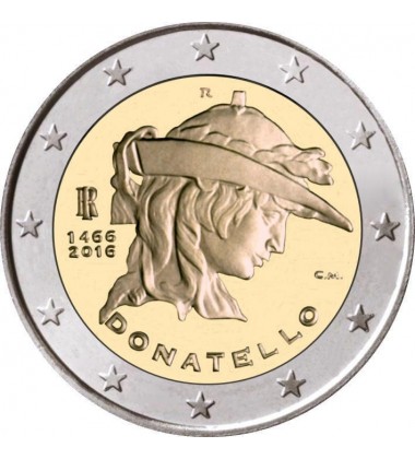 2016 Italy 500th Anniversary of the Death of Donatello 2 Euro Coin