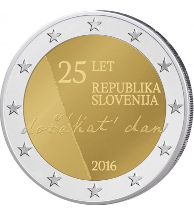 2016 Slovenia 25th Ann Of Independence of Republic Slovenia 2 Euro Coin