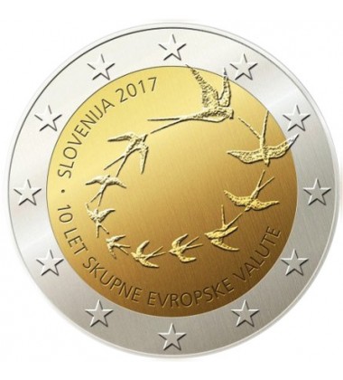 2017 Slovenia 10 Years Of The Euro 2 Euro Coin