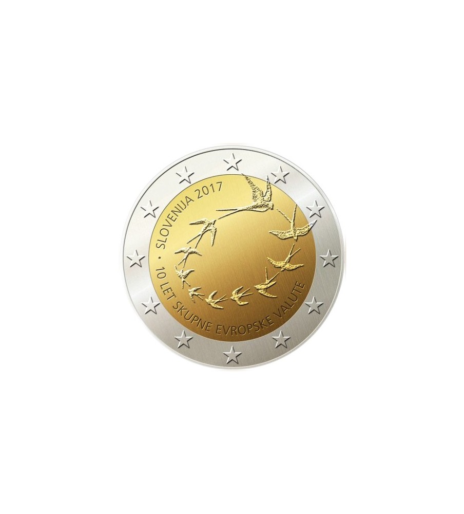 2017 Slovenia 10 Years Of The Euro 2 Euro Coin