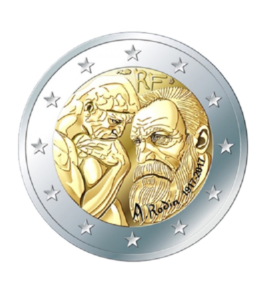 2017 France Centenary of Auguste Rodin 2 Euro Coin