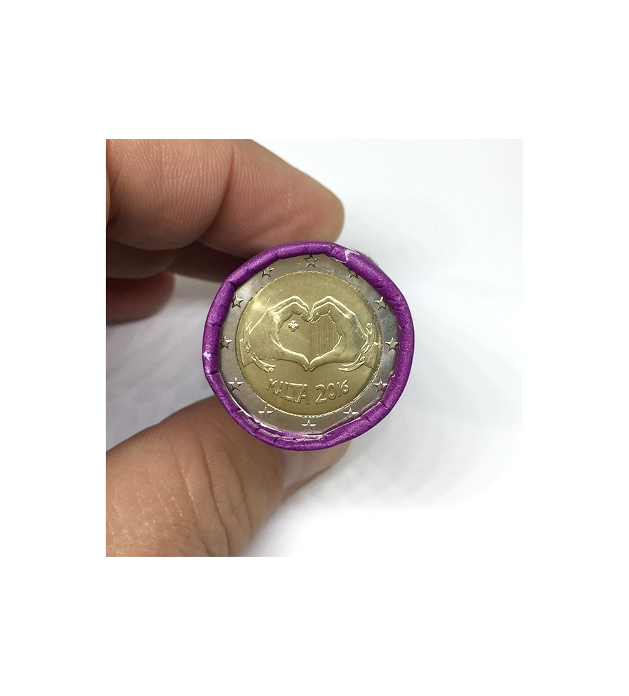 2016 Malta 2 Euro Commemorative Coin Roll Love