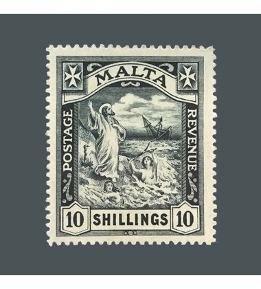 1919 Malta 10 Shillings Black