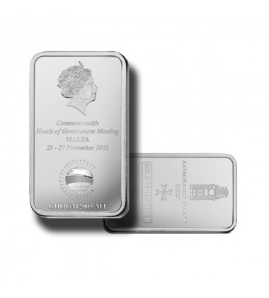 2005 Lombard Bank 100gr Silver Ingot CHOGM