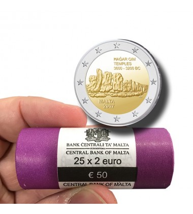 2017 Malta Hagar Qim 2 euro commemorative coin roll