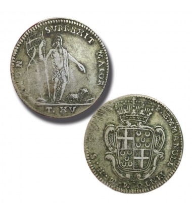 1741-1773 Silver 15 Tari coin from Grand Master and Knights of malta Emmanuel Pinto