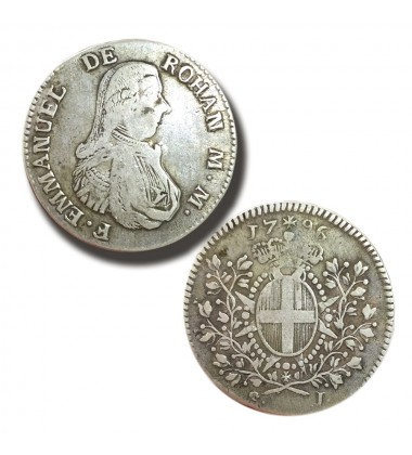 1796 Silver Scudo coin from Grand Master and Knights of malta Emmanuel De Rohan