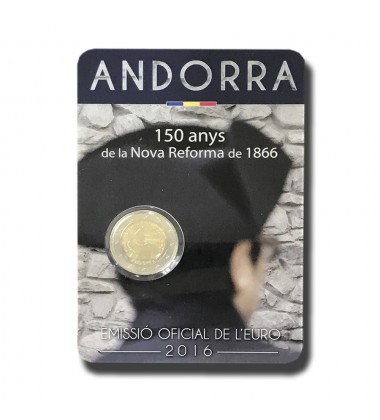 2016 Andorra 25th Anniversary Radio & TV 2 Euro Commemorative Coin