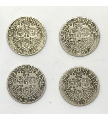 1896 1897 1898 1899 British Silver Coin Lot of 4