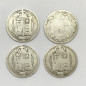 1885 1889 1890 1891 British Silver Shilling Coins Lot Of 4