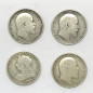 1899 1902 1906 1907 British Silver Coins Lot of 4