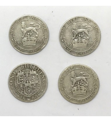 1899 1902 1906 1907 British Silver Coins Lot of 4